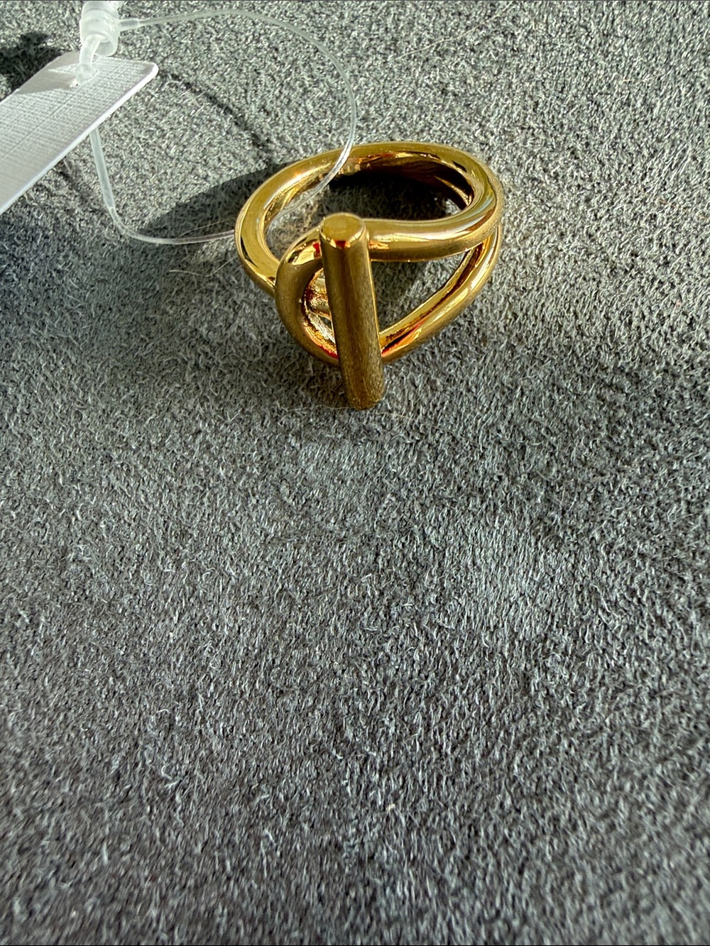Polished Gold Toggle Knot Ring for Women
